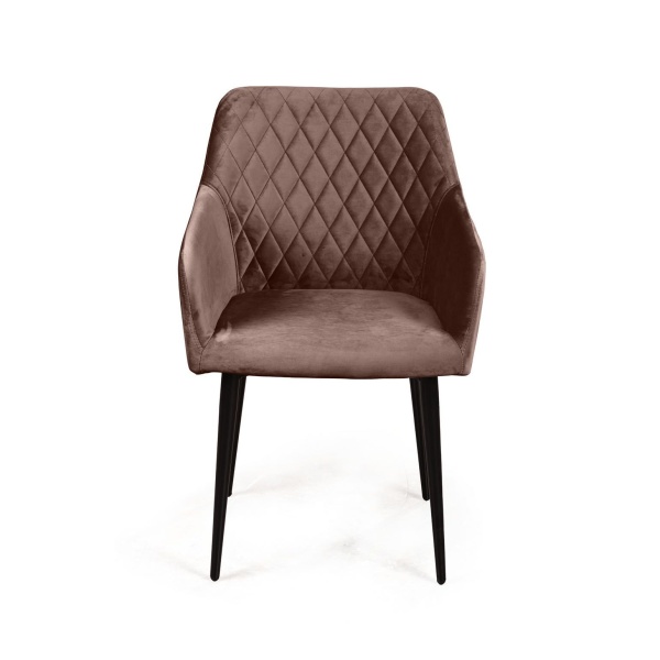 Стул с подлокотниками Robert, бархат коричневый 12 от интернет-магазина IDODOM.RU