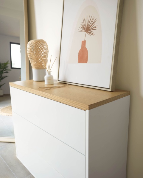 Комод Abilen шпон дуба и белый лак 90 x 75 cm от интернет-магазина IDODOM.RU