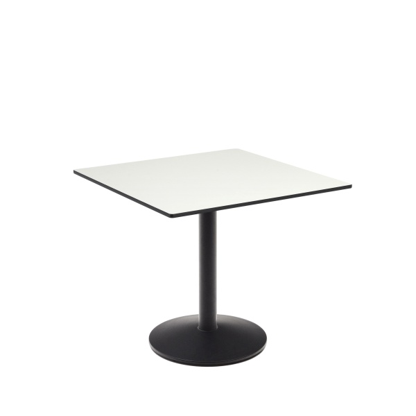 Esilda Садовый стол белого цвета с черной металлической ножкой от интернет-магазина IDODOM.RU