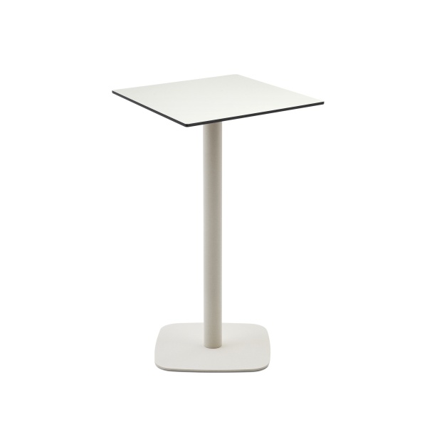 Высокий садовый столик Dina белый на белом металлическом основании 60 x 60 x 96 см от интернет-магазина IDODOM.RU