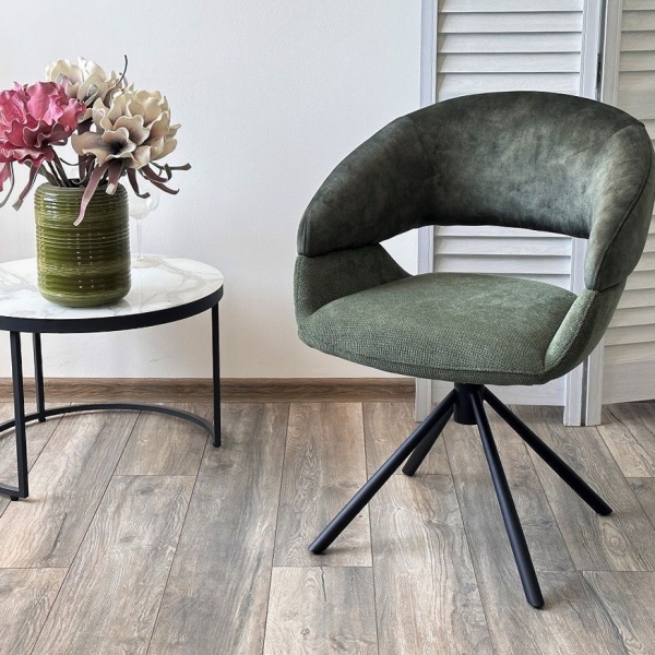 Стул Lotus ткань комби зеленый, поворотно-возвратный механизм 360 градусов от интернет-магазина IDODOM.RU