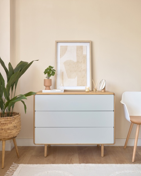 Комод Anielle из массива ясеня с тремя ящиками 98,9 x 78 см от интернет-магазина IDODOM.RU