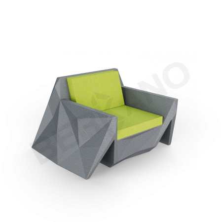 Кресло Quaro с подушками Black Granite, Green