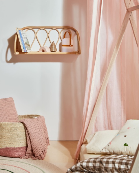 Полка Nyarai из ротанга с натуральной отделкой 58 x 25 см от интернет-магазина IDODOM.RU