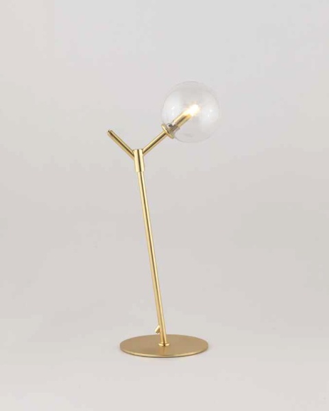 Настольная лампа Atom латунь/опаловый плафон от интернет-магазина IDODOM.RU