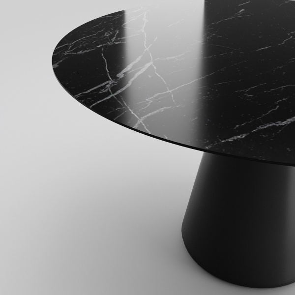 Стол круглый Ikon 120, керамика глянцевая, черная от интернет-магазина IDODOM.RU