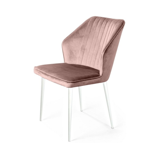 Стул Berg, бархат бежевый 5 / белый конус от интернет-магазина IDODOM.RU