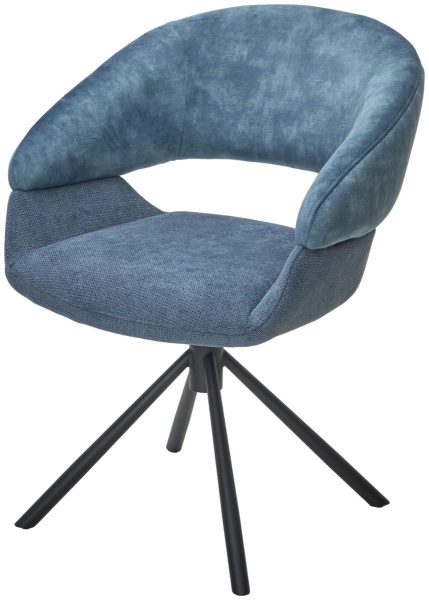 Стул Lotus ткань комби синий, поворотно-возвратный механизм 360 градусов от интернет-магазина IDODOM.RU