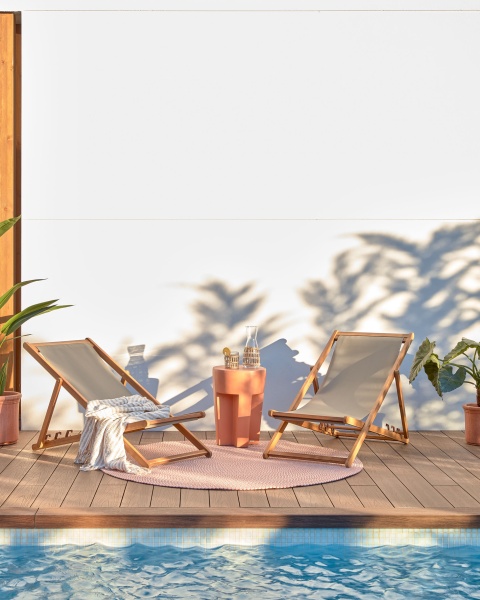 Шезлонг Adredna из массива акации зеленый от интернет-магазина IDODOM.RU