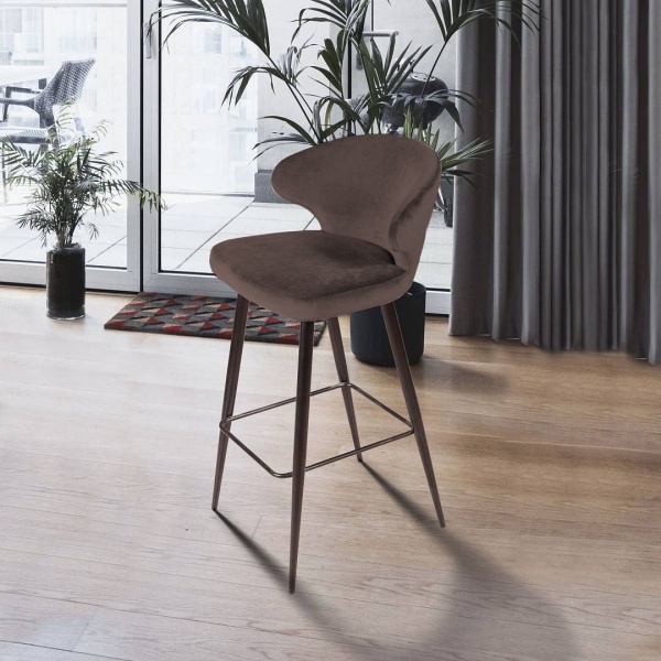 Стул барный Richard, бархат коричневый 12 от интернет-магазина IDODOM.RU