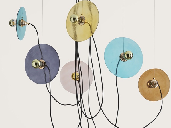 Люстра Fest 6L с разноцветными стеклянными дисками 1223 от интернет-магазина IDODOM.RU