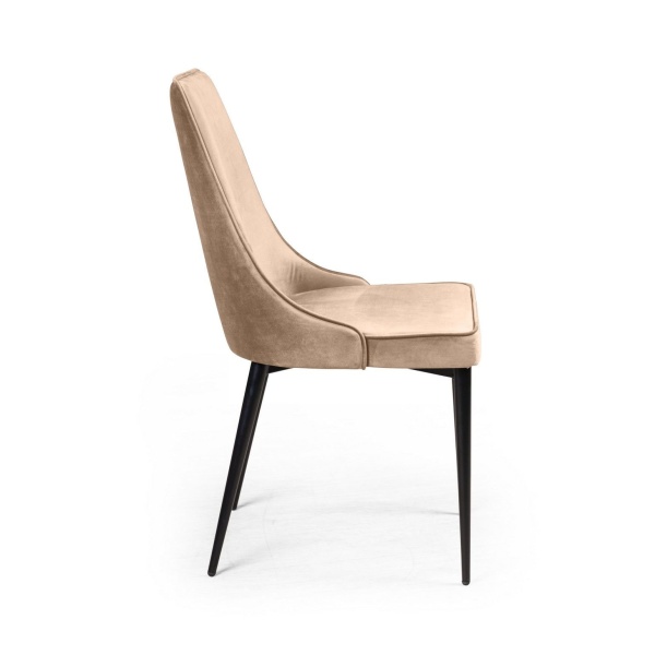 Стул Oliver, бархат бежевый 5/ чёрный конус от интернет-магазина IDODOM.RU
