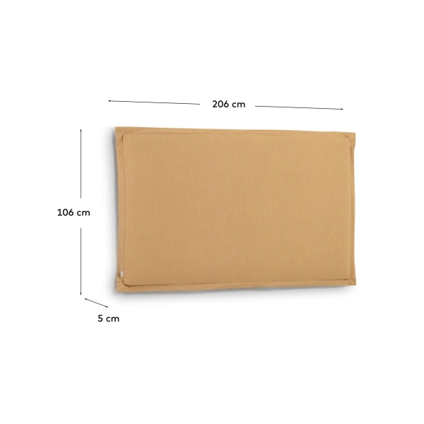 Изголовье из льняной ткани горчичного цвета Tanit со съемным чехлом 206 x 106 см от интернет-магазина IDODOM.RU