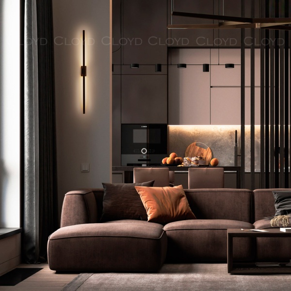 Бра Cloyd LINEAS W1 / выс. 60 см- 4000K - черный матовый (арт.20118) от интернет-магазина IDODOM.RU