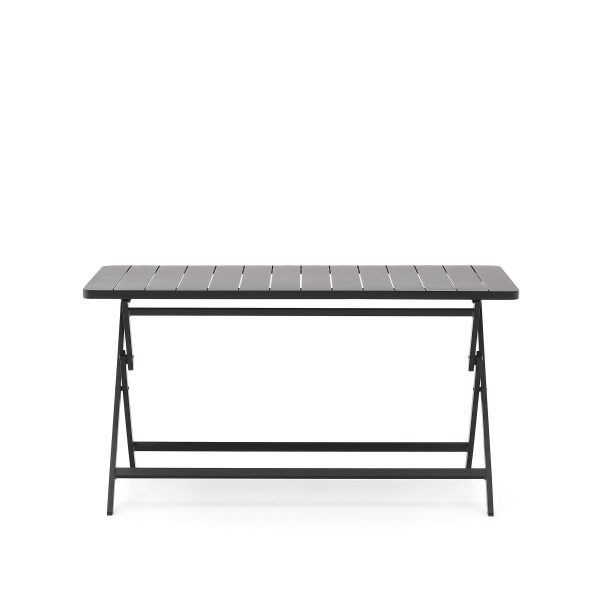Складной уличный стол Torreta из алюминия с черной отделкой 140 x 70 см от интернет-магазина IDODOM.RU