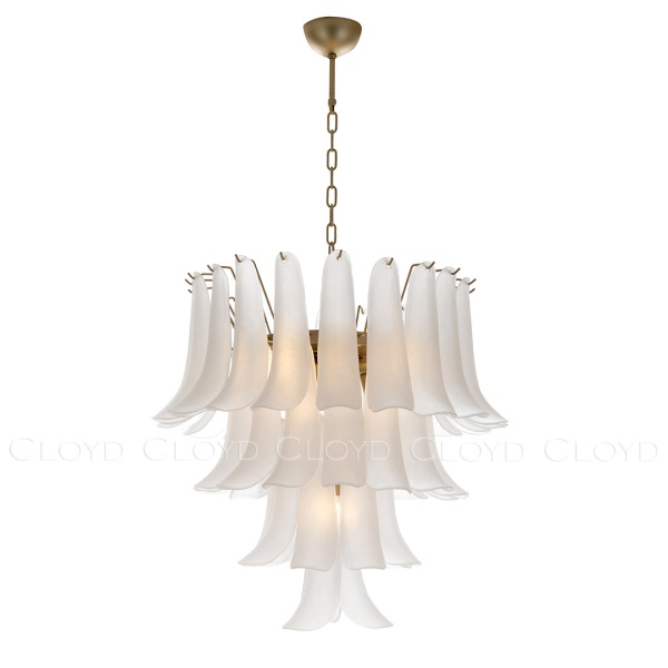 Люстра Cloyd AZORES-A C10 / Ø65 см - латунь светл. - белое матовое стекло (арт.11651) от интернет-магазина IDODOM.RU