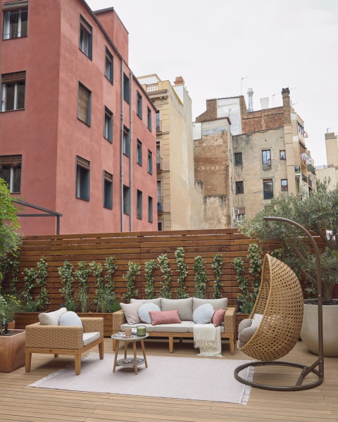 Диван Giana из массива акации и ротанга 193 см от интернет-магазина IDODOM.RU