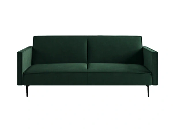 Este диван-кровать трехместный, прямой, с подлокотниками, бархат зеленый 19 от интернет-магазина IDODOM.RU