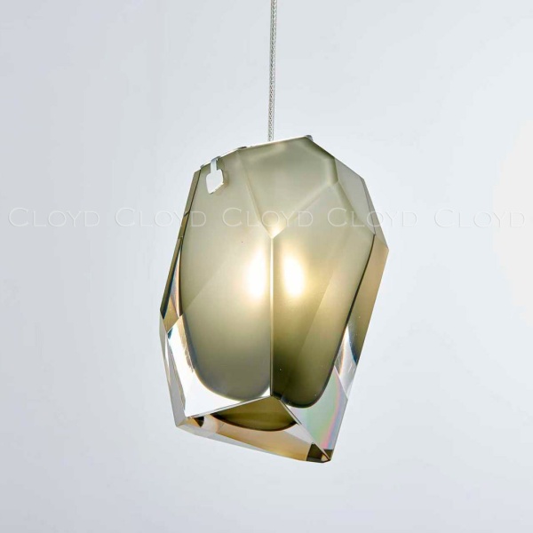 Подвесной светильник Cloyd VARELL P1 / шир. 20 см - хром - серое стекло (арт.11660) от интернет-магазина IDODOM.RU