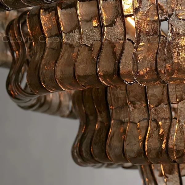 Люстра Cloyd NAMASTE C16 / Ø90 см - латунь - коричнев. стекло (арт.11689) от интернет-магазина IDODOM.RU