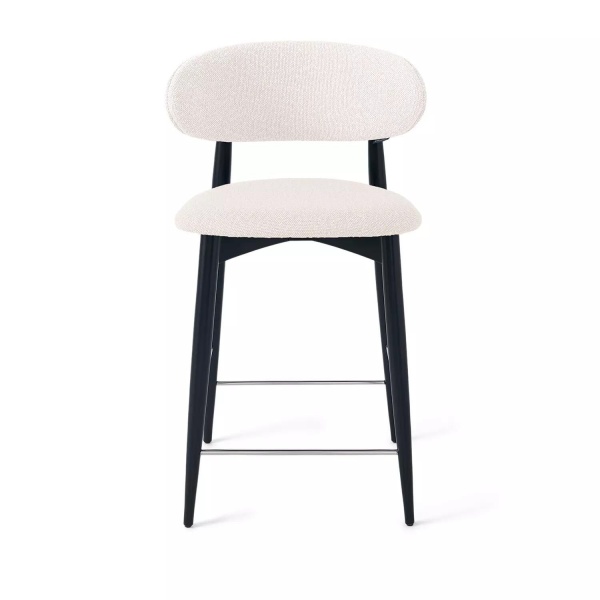 Стул полубарный Paolo, бук натуральный (эмаль черная), ткань, белый от интернет-магазина IDODOM.RU