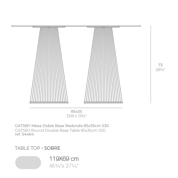 Обеденный стол Gatsby ø35x73cm s30 (столешница 119х69) от интернет-магазина IDODOM.RU