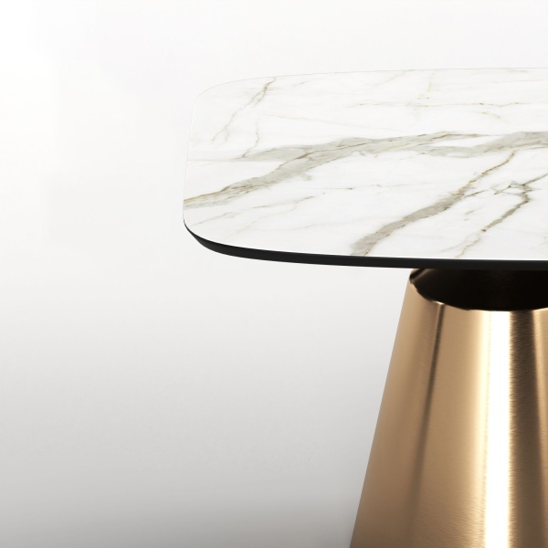 Стол овальный Lucas 200, керамика матовая, белая от интернет-магазина IDODOM.RU