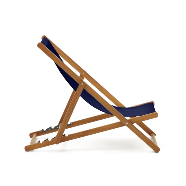 Adredna Уличный складной шезлонг из синей ткани и массива акации от интернет-магазина IDODOM.RU