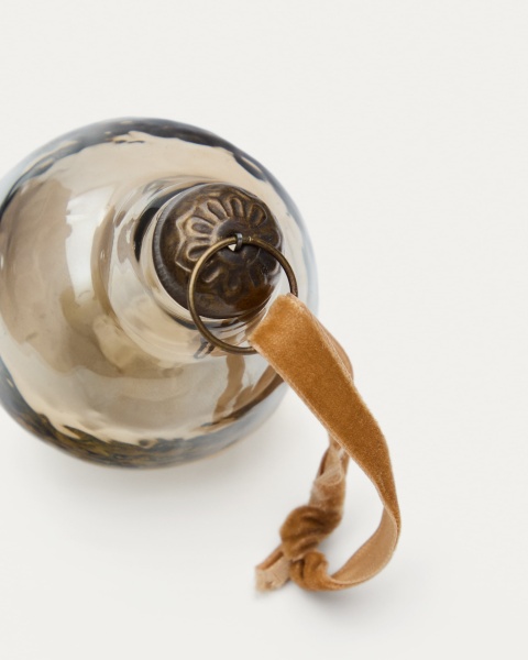 Набор из 4 рождественских шаров Piril из коричневого переработанного стекла, Ø 6 см от интернет-магазина IDODOM.RU