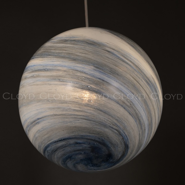 Подвесной светильник Cloyd LAPETUS P1 / Ø15 см - хром - синее стекло (арт.11313) от интернет-магазина IDODOM.RU