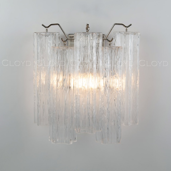 Бра Cloyd ANNO-D W1 / выс. 29 см - хром - прозрачн.стекло (арт.20469) от интернет-магазина IDODOM.RU