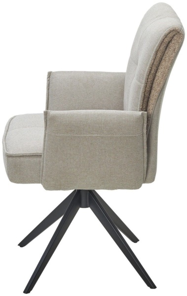 Стул с подлокотниками Rico ткань бежевый, поворотно-возвратный механизм 360 градусов от интернет-магазина IDODOM.RU