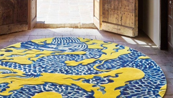 Ковер круглый Blue China Yellow от интернет-магазина IDODOM.RU