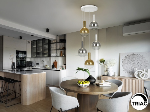 Подвесной светильник Matices 5L белый-дымчатый-золотой от интернет-магазина IDODOM.RU