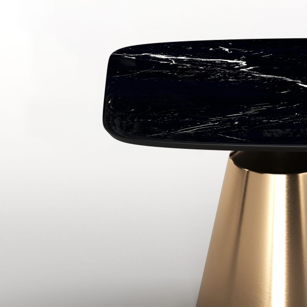 Стол овальный Lucas 200, керамика глянцевая, черная от интернет-магазина IDODOM.RU