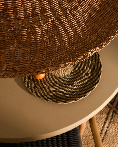 Bladia Абажур для подвесного светильника из ротанга с натуральной отделкой Ø70 см от интернет-магазина IDODOM.RU