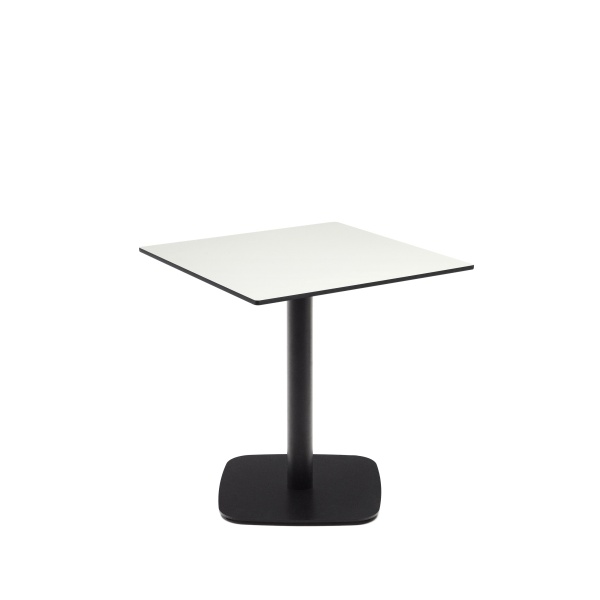 Dina Уличный стол белый на черном металлическом основании 68 x 68 x 70 см от интернет-магазина IDODOM.RU