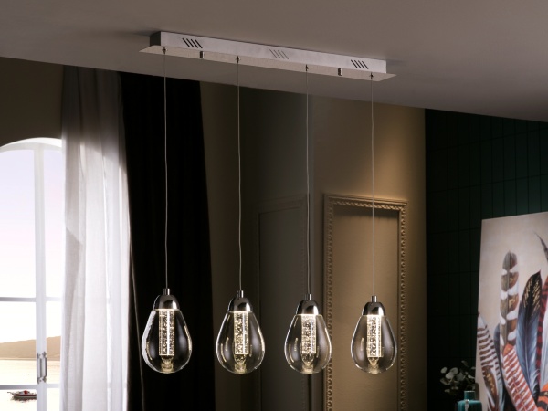 Подвесной светильник Taccia 4L LED хром от интернет-магазина IDODOM.RU