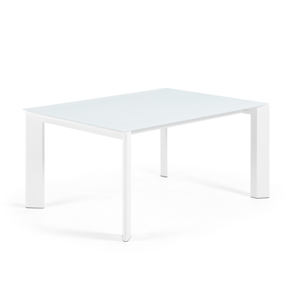 ATTA Стол 160 (220) x90 белое стекло от интернет-магазина IDODOM.RU