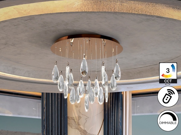 Lagrimas Люстра 19L розовое золото от интернет-магазина IDODOM.RU