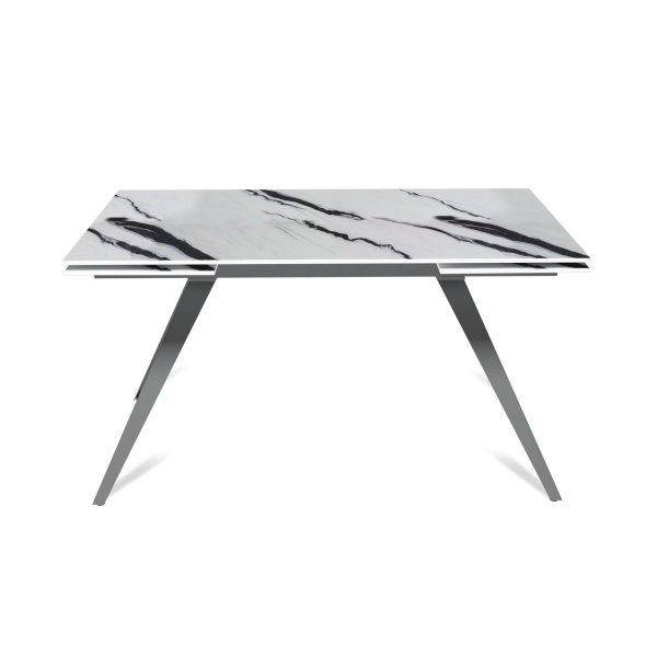 Стол раскладной Asti (140+40+40), керамика глянцевая Panda White от интернет-магазина IDODOM.RU