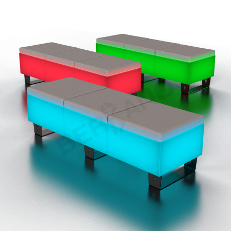 Скамейка Brick 180 Snow White RGB E27 Умный дом, Graphite