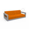 Диван Quarter lounge с подушками серого цвета, аксессуар оранжевого цвета