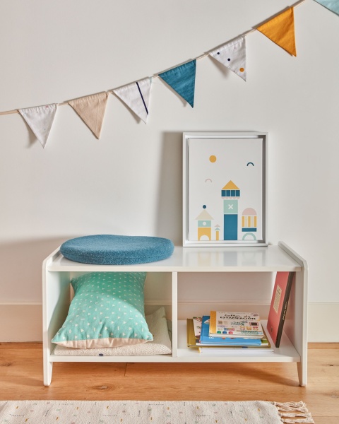 Чехол для подушки Zale 100% хлопок бирюзовый с белыми треугольниками 30 x 50 cm от интернет-магазина IDODOM.RU