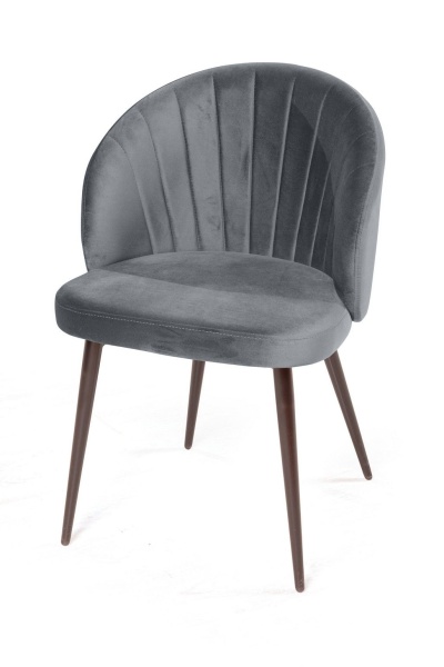 Стул Mont Blanc, бархат светло-серый 26 / черный конус от интернет-магазина IDODOM.RU