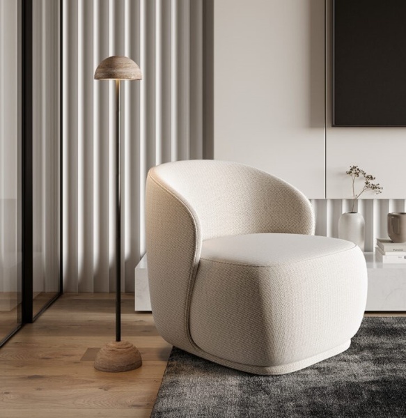 Торшер Big Dussa черный металл / травертин от интернет-магазина IDODOM.RU