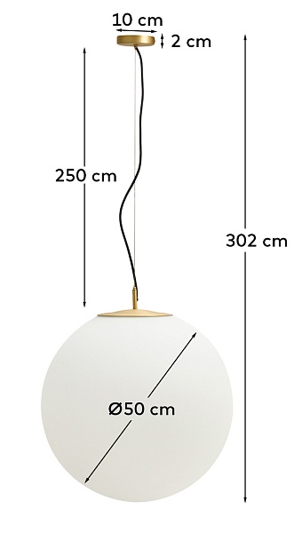 Подвесной светильник Brisia из металла в латунной отделке со стеклянным плафоном Ø50 см от интернет-магазина IDODOM.RU