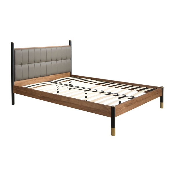 Кровать 7169 из темно-серой экокожи для матраса 150×200 от интернет-магазина IDODOM.RU