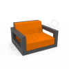 Кресло Quarter lounge с подушками Graphite, Orange