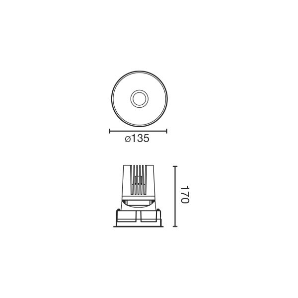 Встраиваемый светильник DEEP 90 R белый 60° P. WHITE CRI95 STRIPY от интернет-магазина IDODOM.RU